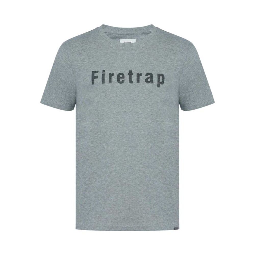 Firetrap Mens Logo Cotton T-Shirt / Dark Grey Marl